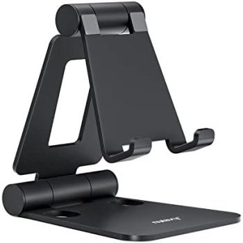 Nulaxy Dual Folding Cell Phone Stand, Fully Adjustable Foldable Desktop Phone