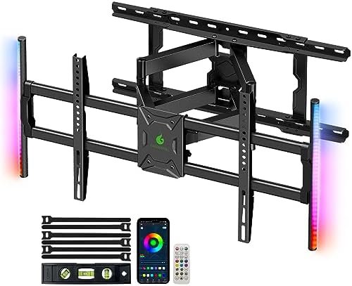 Greenstell TV Mount with LED Lights, TV Wall Mount for 47-84 Inch TVs, Full