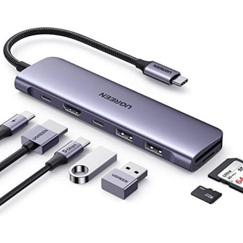 UGREEN Revodok 7 in 1 USB-C Hub with 4K HDMI, 100W Power Delivery