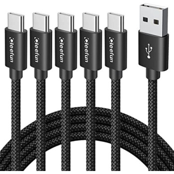 USB C Cable [6ft, 5-Pack], CLEEFUN USB A to Type C Cable Fast Charging C Charger