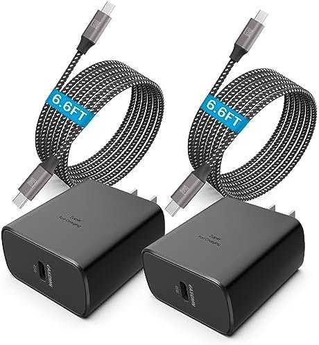 45W Super Fast Charger Type C, [2 PACK] 45 Watt USB-C PD/PPS Wall Charging Block