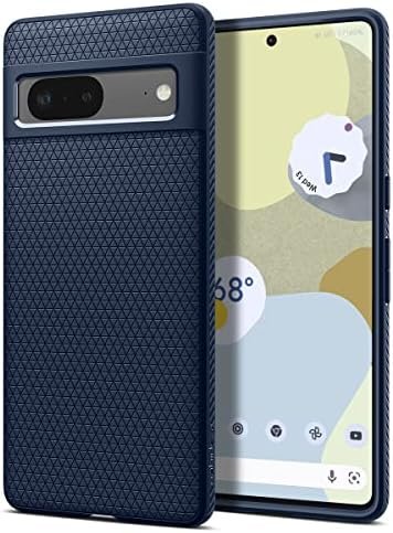 Spigen Liquid Air Pixel 7 Case (2022) - Navy Blue, Anti-Slip, Geometric Design