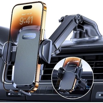 Miracase Car Phone Mount, [Upgraded Strong Military Grade Suction Cup]